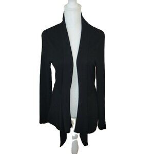 89th & Madison Black Sweater Open Cardigan Fine Knit Women's Size M
